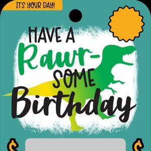 Have a Rawrsome Birthday Dinosaur Celebration Money Card Holder Unique Gift